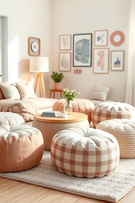 vibrant multifunctional poufs seating