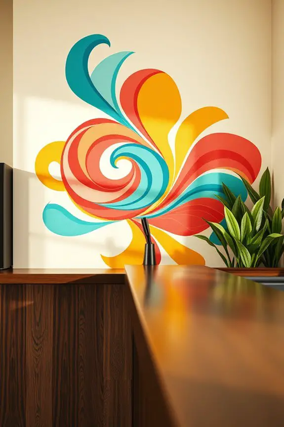 vibrant murals enhance atmosphere
