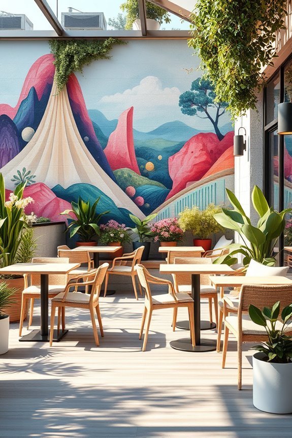 vibrant murals enhance caf s