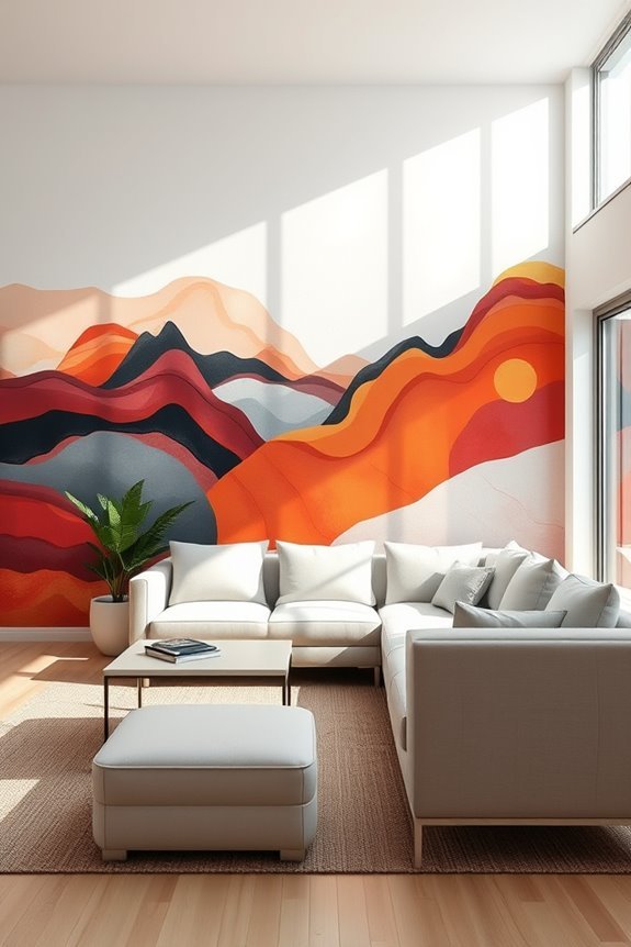 vibrant murals enhance spaces