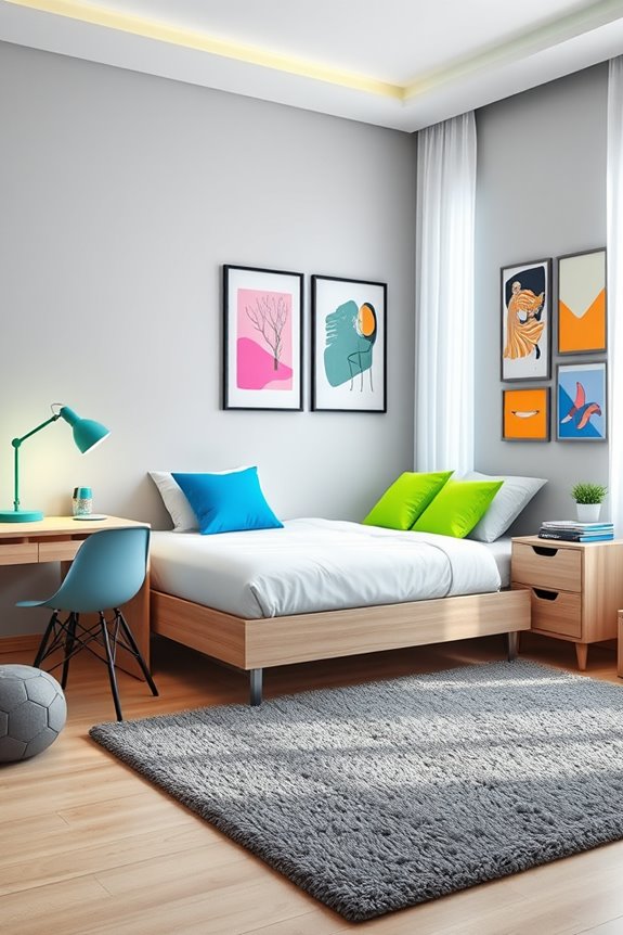 vibrant neon bedroom transformation