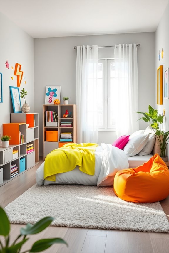 vibrant neon room accents