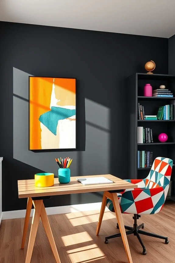 vibrant office accessories transformation
