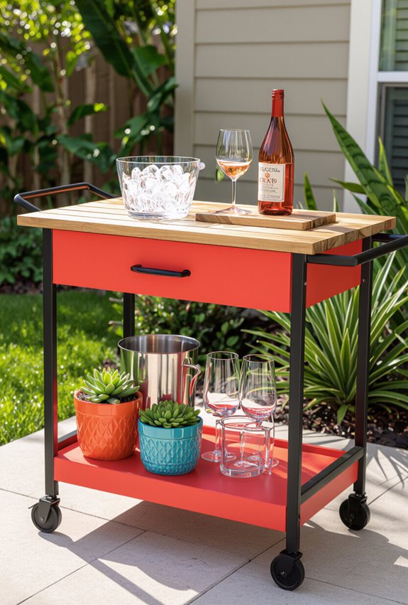 vibrant outdoor bar makeover