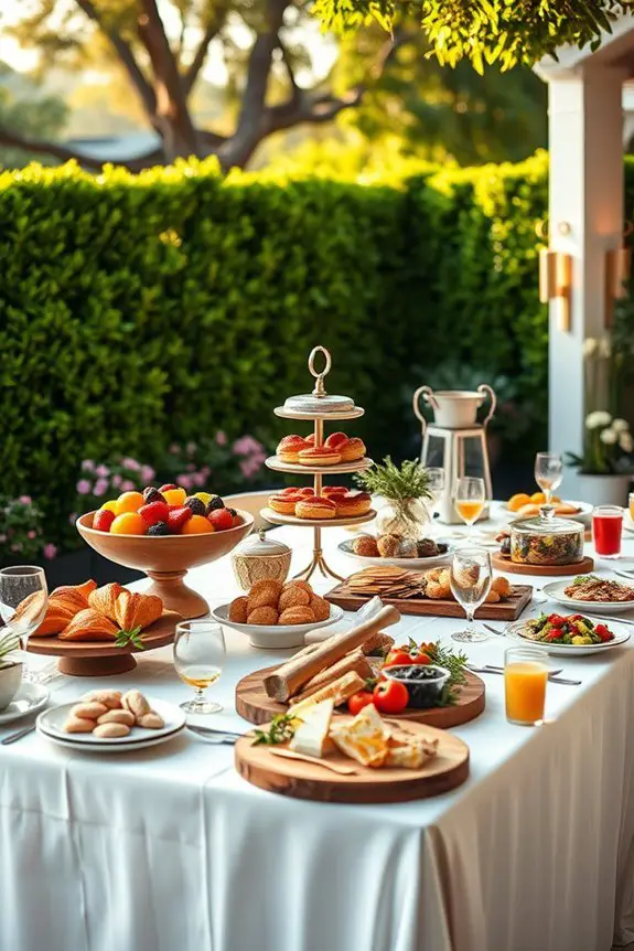 vibrant outdoor brunch buffet