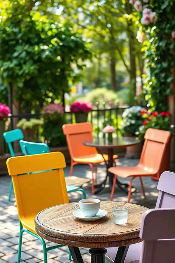 vibrant outdoor caf seating
