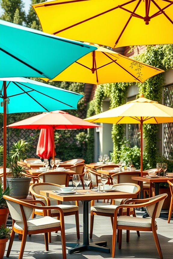 vibrant outdoor cafe ambiance