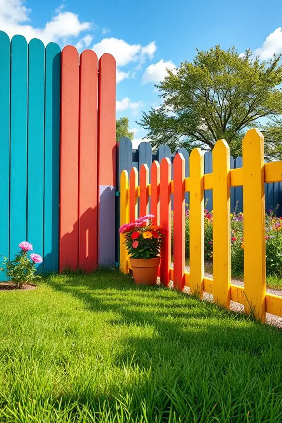 vibrant painted fencing ideas