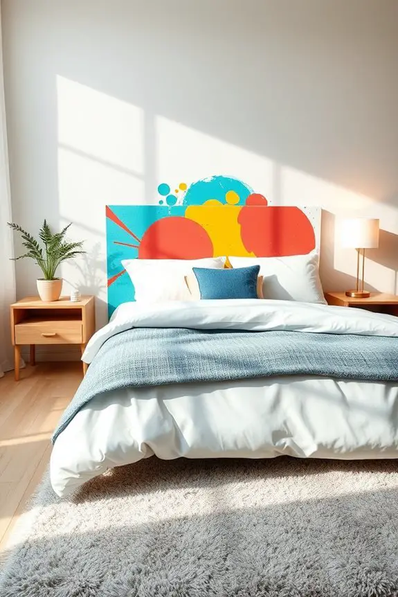 vibrant painted headboard designs