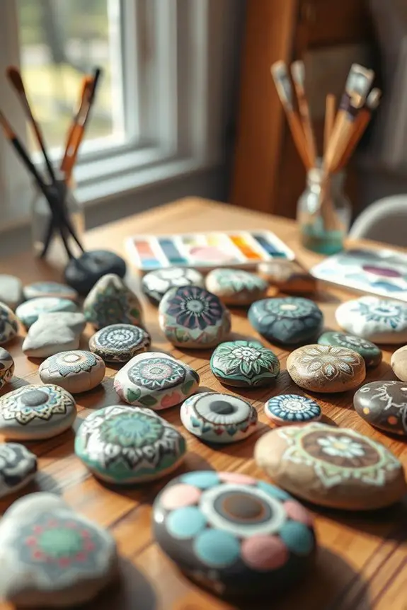 vibrant painted rock displays