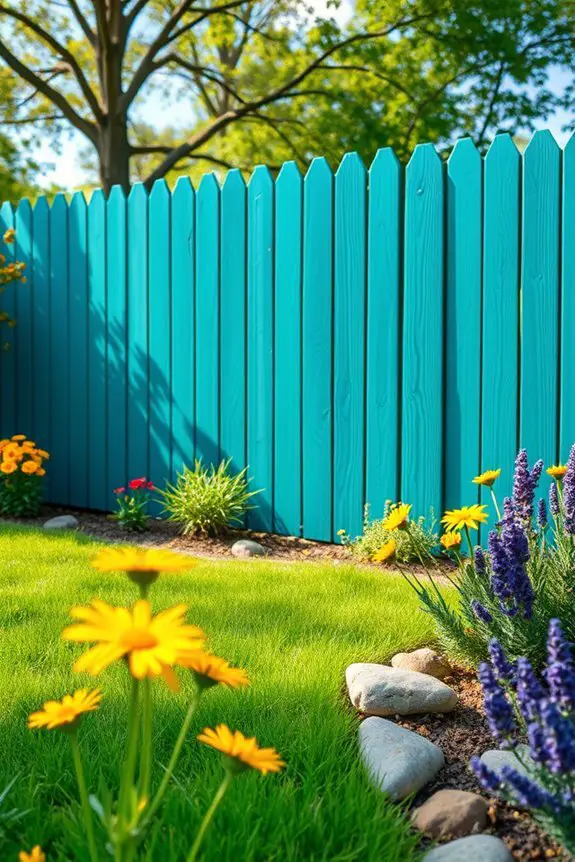 vibrant painted wood fences