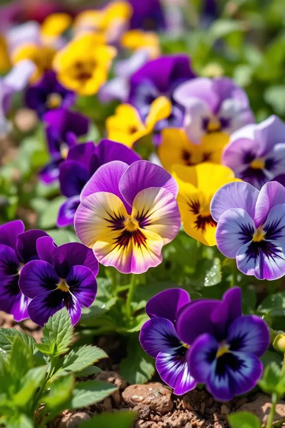 vibrant pansies for gardens