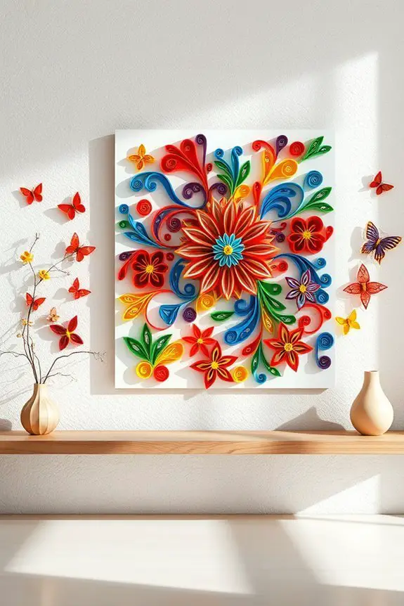 vibrant paper quilling art