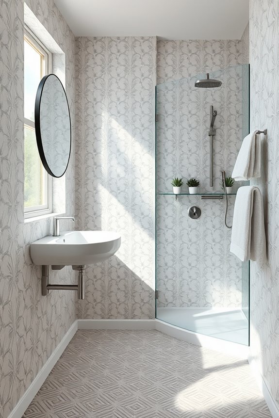 vibrant patterned bathroom design