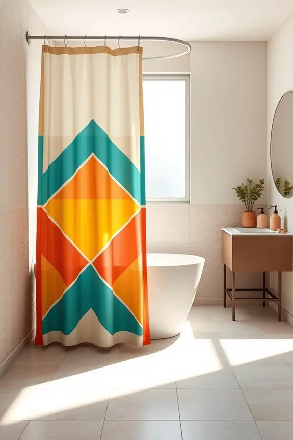 vibrant patterned shower curtains