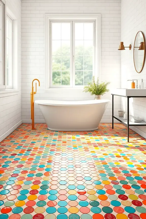 vibrant penny round tiles