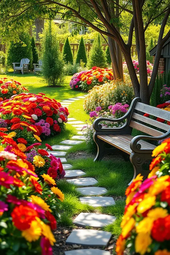 vibrant perennial flower beds