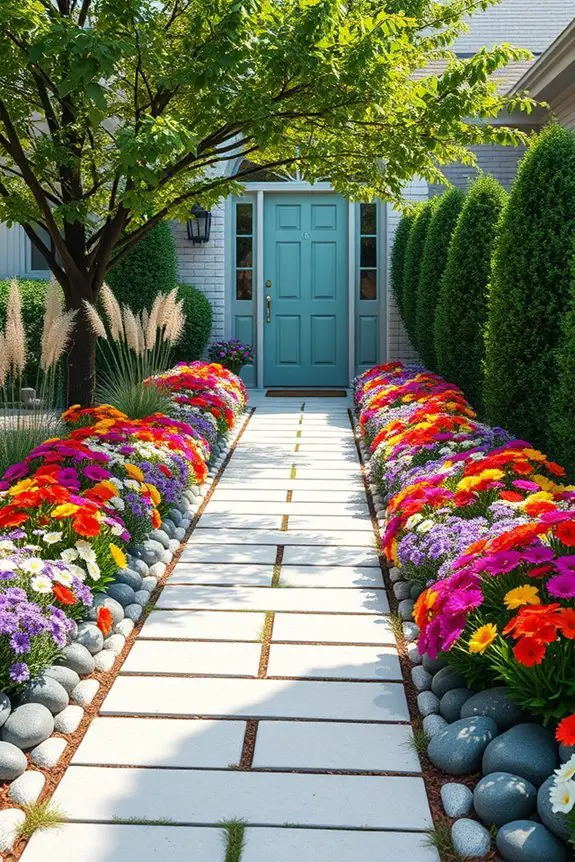 vibrant perennial flower beds