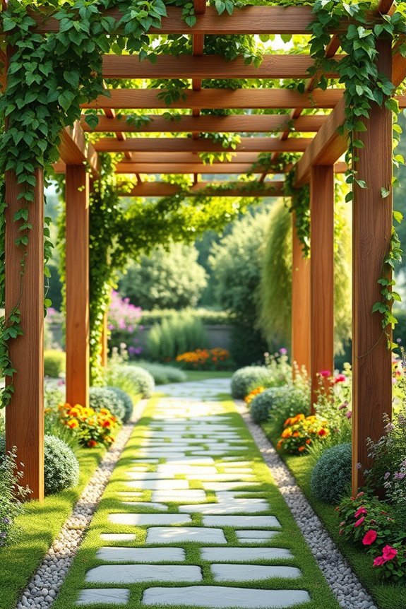 vibrant pergola with vines