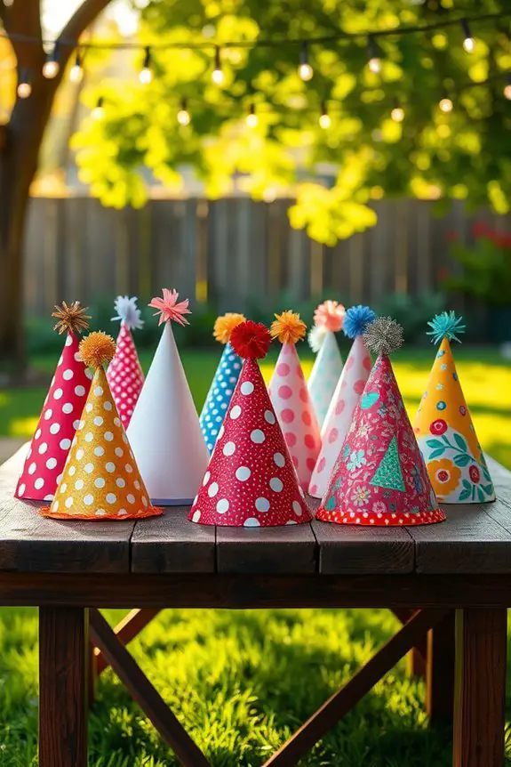 vibrant personalized party hats