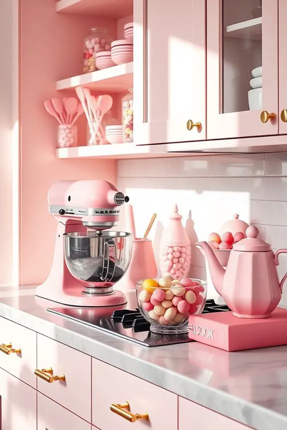 vibrant pink kitchen decor