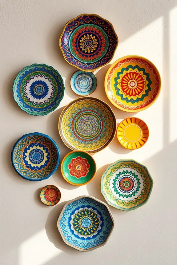 vibrant plate wall display