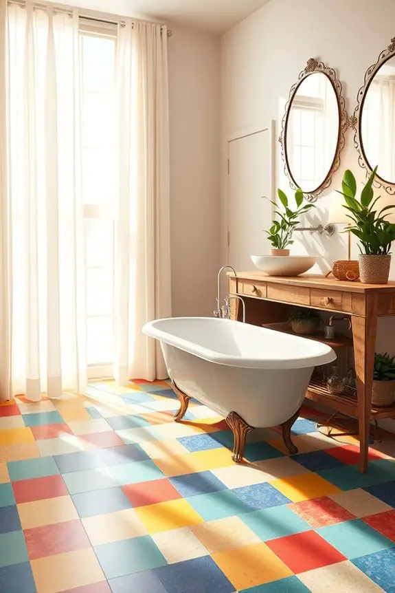 vibrant playful bathroom floors
