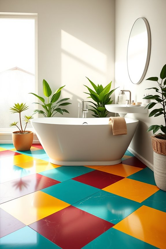 vibrant playful bathroom transformation