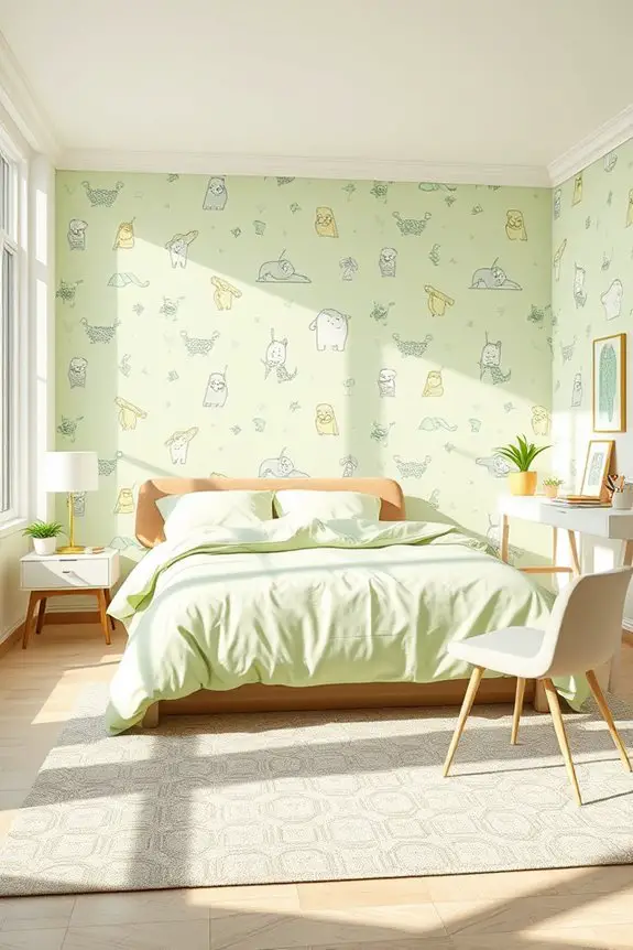 vibrant playful bedroom decor