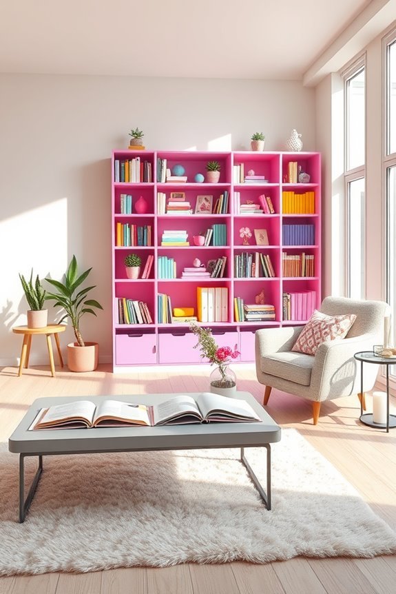 vibrant playful bookshelf designs