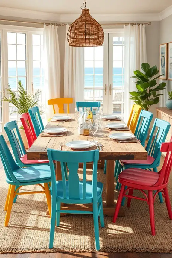 vibrant playful dining chairs
