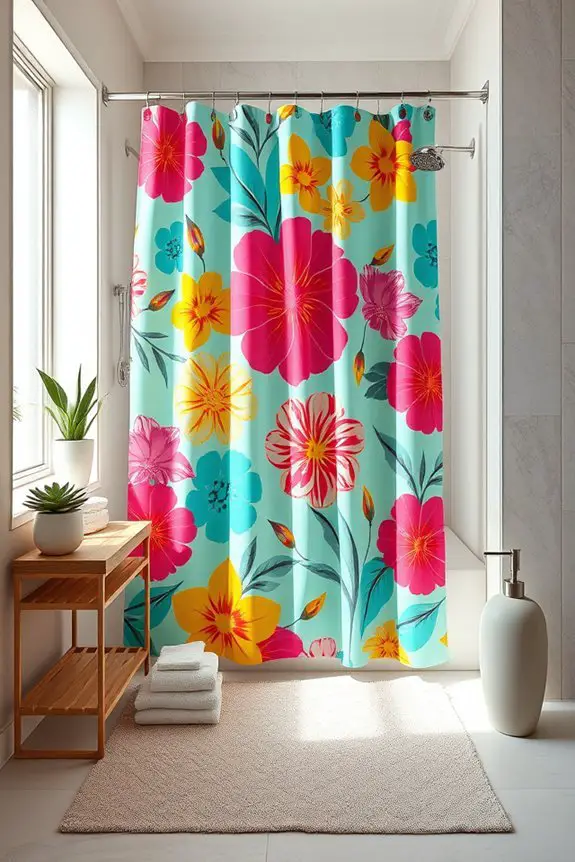 vibrant playful shower curtains