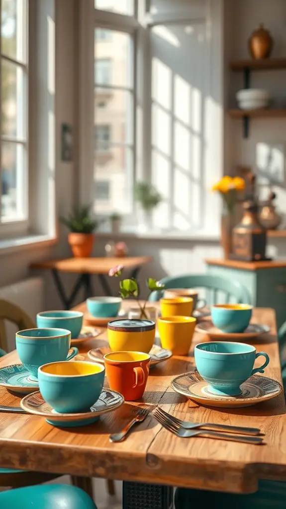 vibrant playful tableware aesthetic