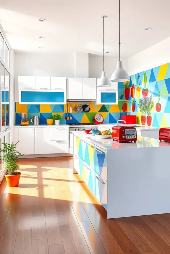 vibrant pop art kitchen