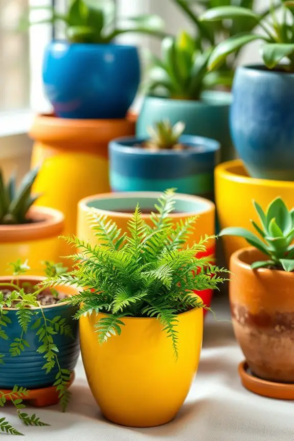 vibrant pots enhance aesthetics
