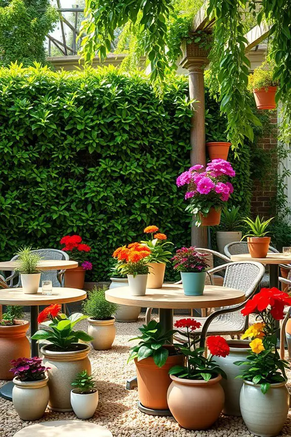 vibrant potted plant accents