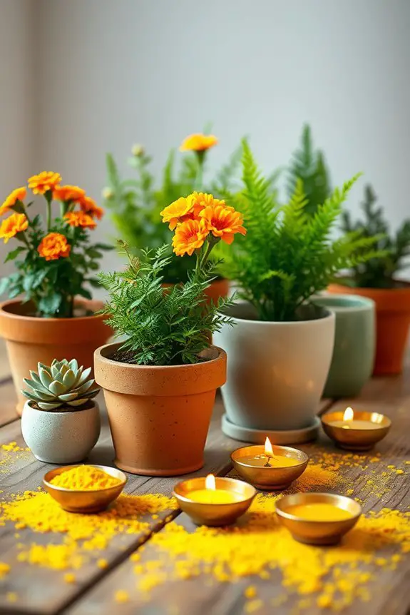 vibrant potted plant arrangements