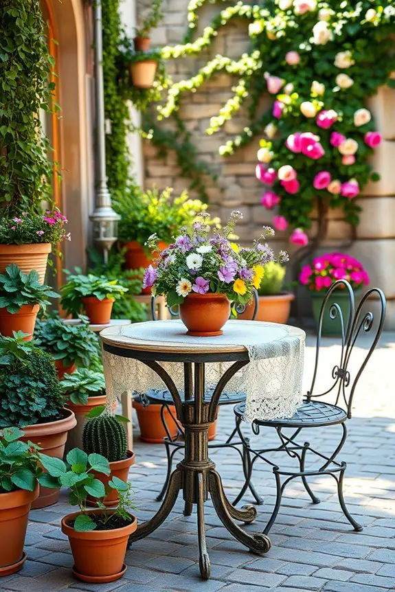 vibrant potted plants enhance ambiance
