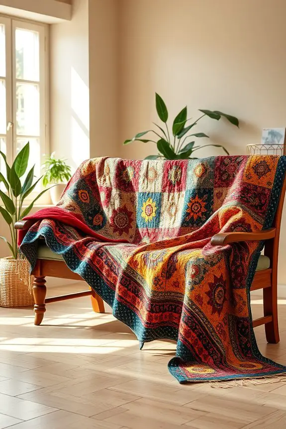 vibrant quilts enhance decor