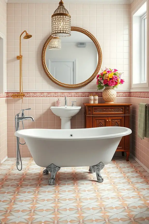 vibrant retro bathroom designs