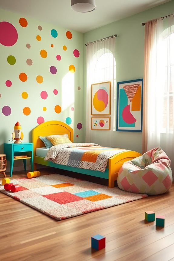 vibrant retro kid s bedroom