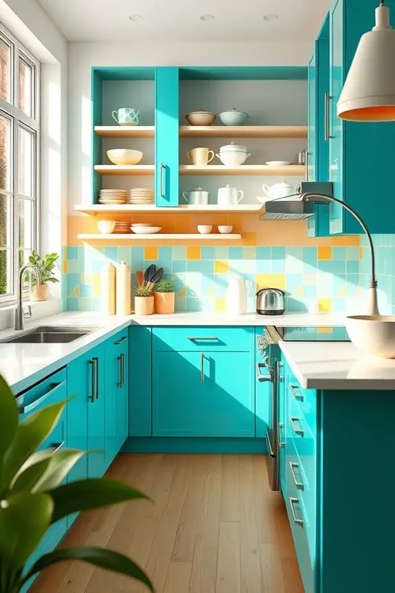 vibrant retro kitchen design