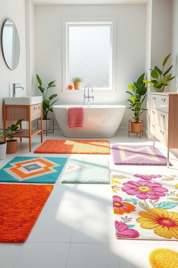 vibrant rugs elevate bathrooms