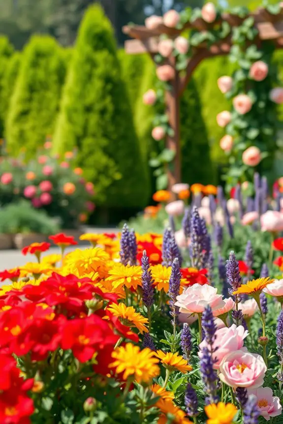 vibrant seasonal flower borders
