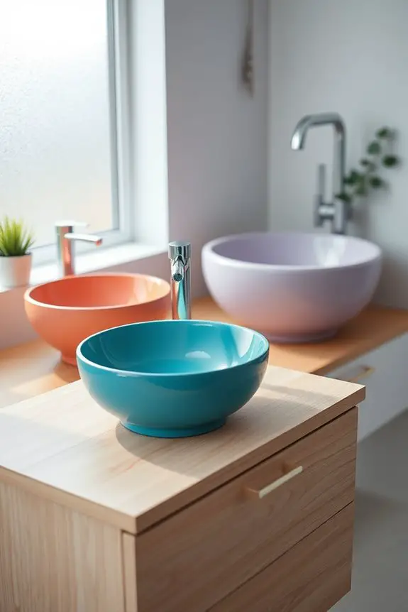 vibrant sinks for compact bathrooms