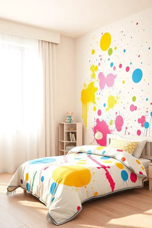 vibrant splatter paint art