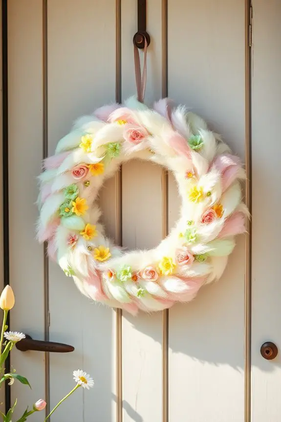 vibrant spring feather wreaths