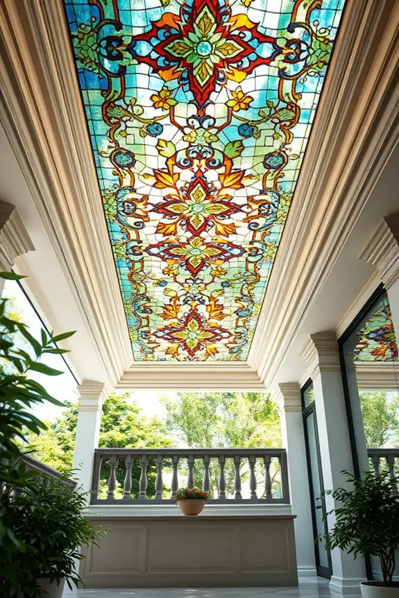 vibrant stained glass inserts