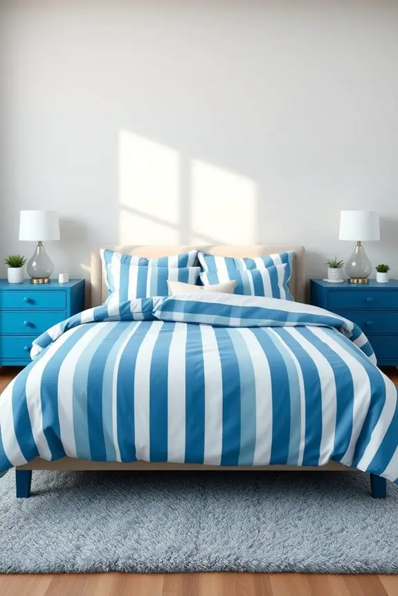 vibrant striped comforter transformation