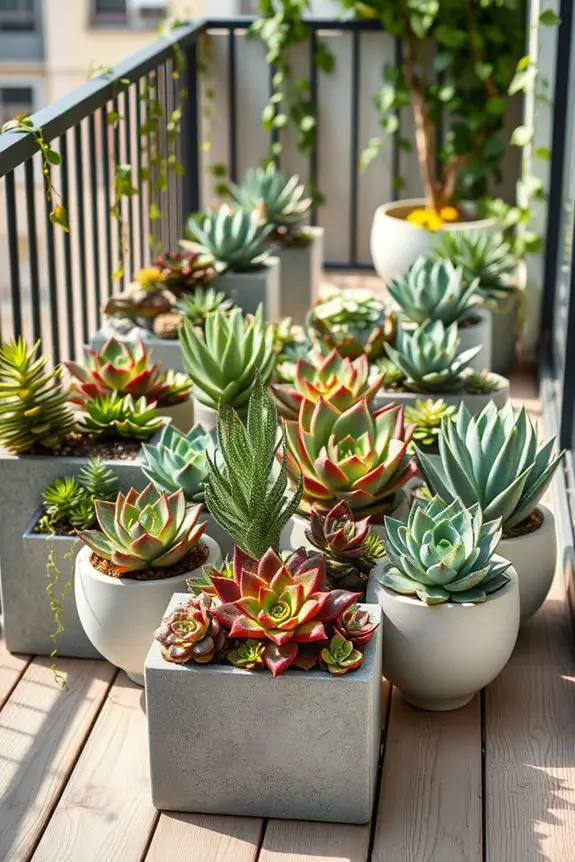 vibrant succulent balcony displays